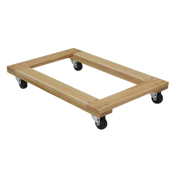 Tan Hardwood Dolly-Open Deck 900 lb Capacity Non-Marking 24 x 36